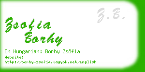 zsofia borhy business card