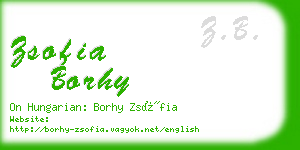 zsofia borhy business card